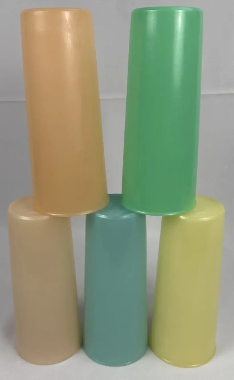 Set of 5 Vintage Pastel TUPPERWARE Tall Tumbler Cups